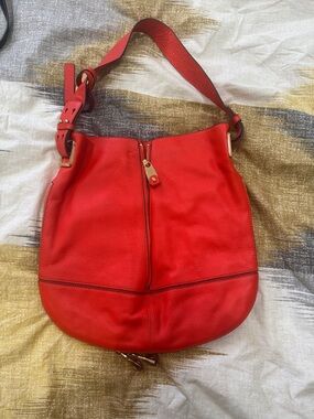 Vince Camuto Red Leather Shoulder Hobo Bag